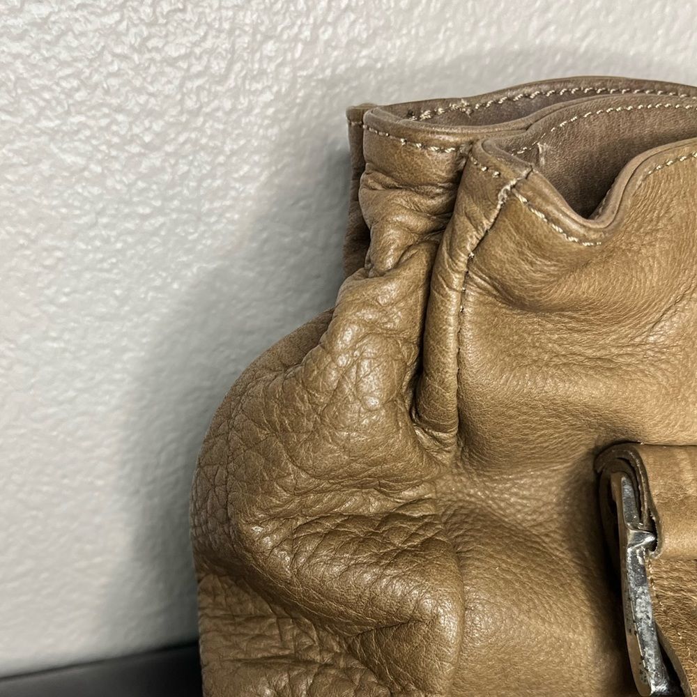 L’Artigiano Leather Tote Brown Tan Shoulder Bag Womens Purse Borse In Pe… - Picture 5 of 12